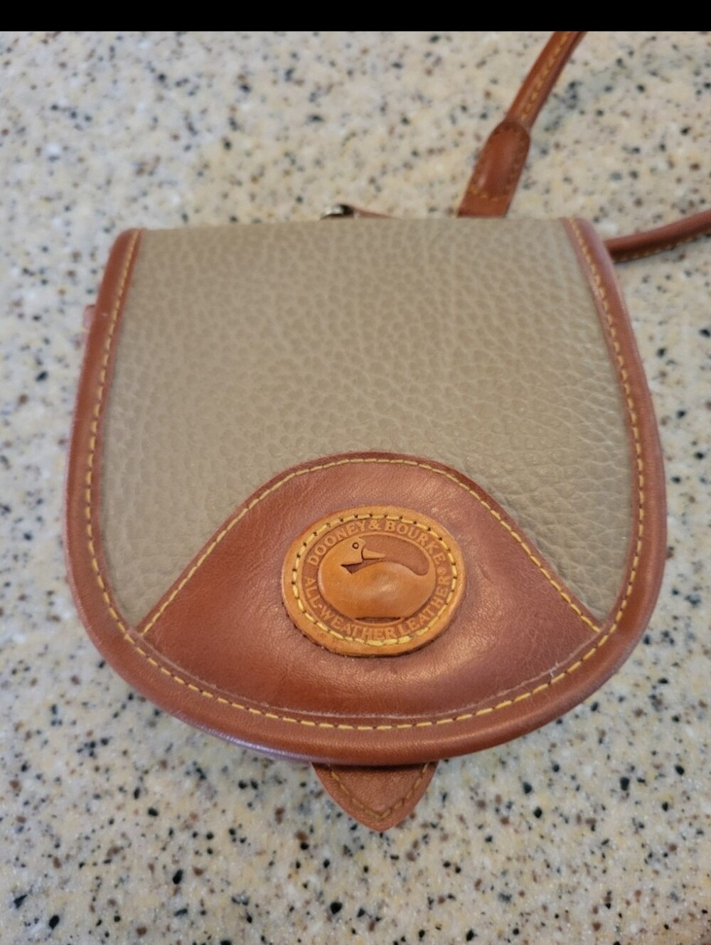 Dooney & Bourke Small Beige and Tan AWL Genuine Leather Crossbody And Belt Bag - Picture 7 of 8